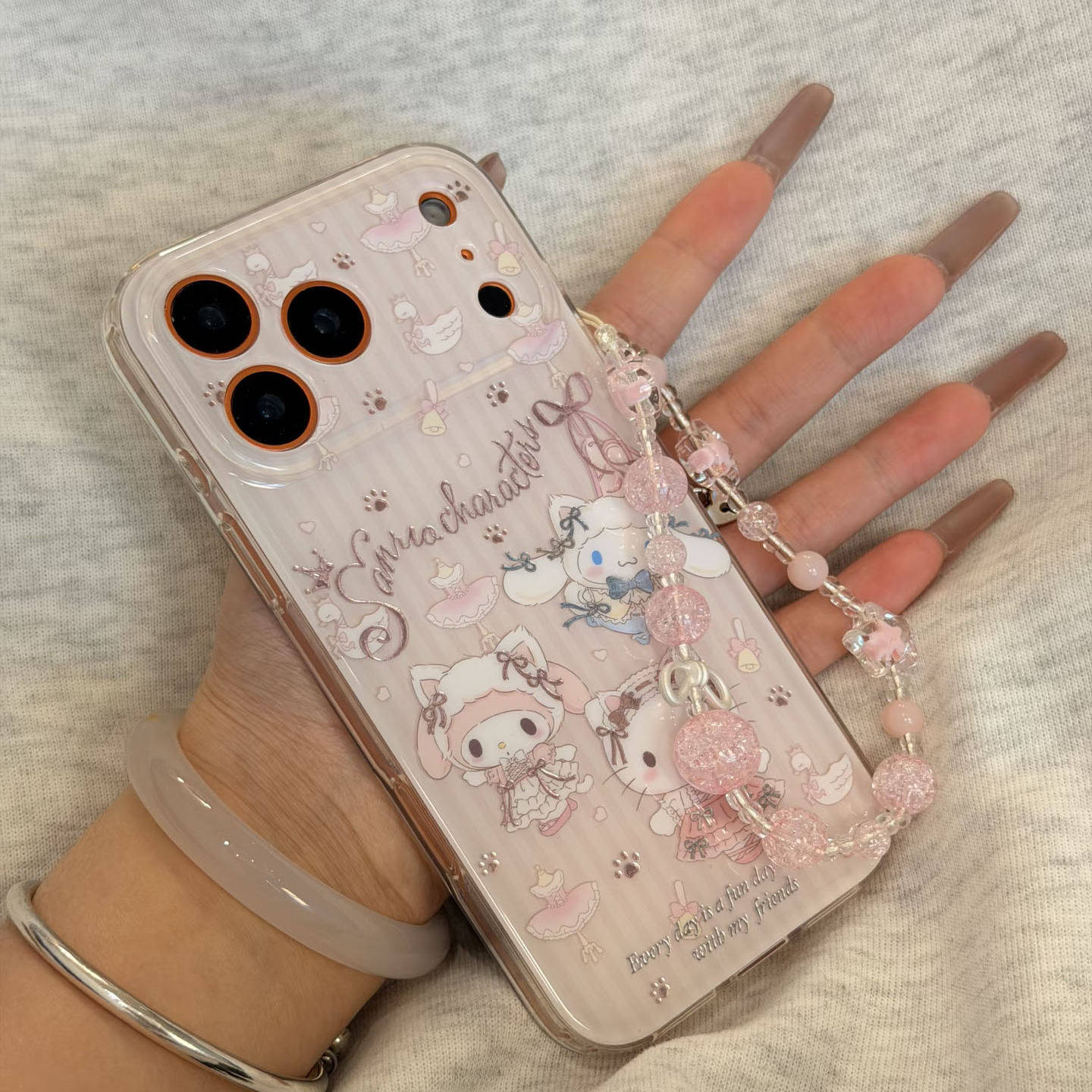 ins韩风鎏金卡通礼服KT猫适用苹果17promax手机壳iph