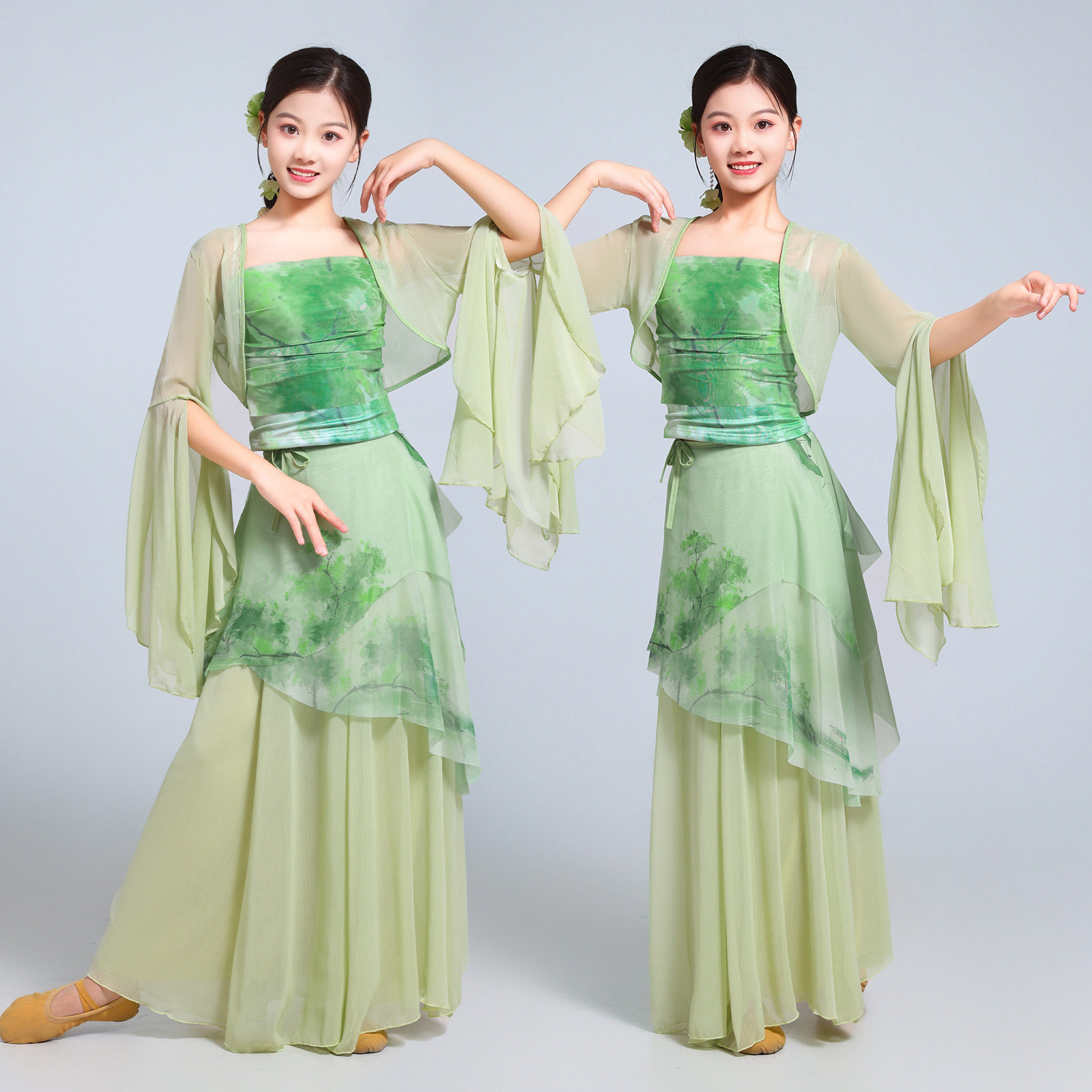 儿童古典舞蹈服女国风身韵飘逸仙气纱衣古风艺考表演服演出服套装