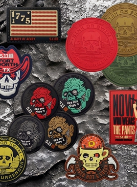 511孤注一掷魔术贴章骷髅头士气章PVC防水丧尸徽章牛仔背包贴臂章