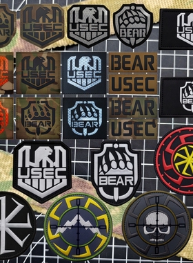 逃离塔科夫周边反光魔术贴章 USEC BEAR臂章战术背包贴徽章士气章