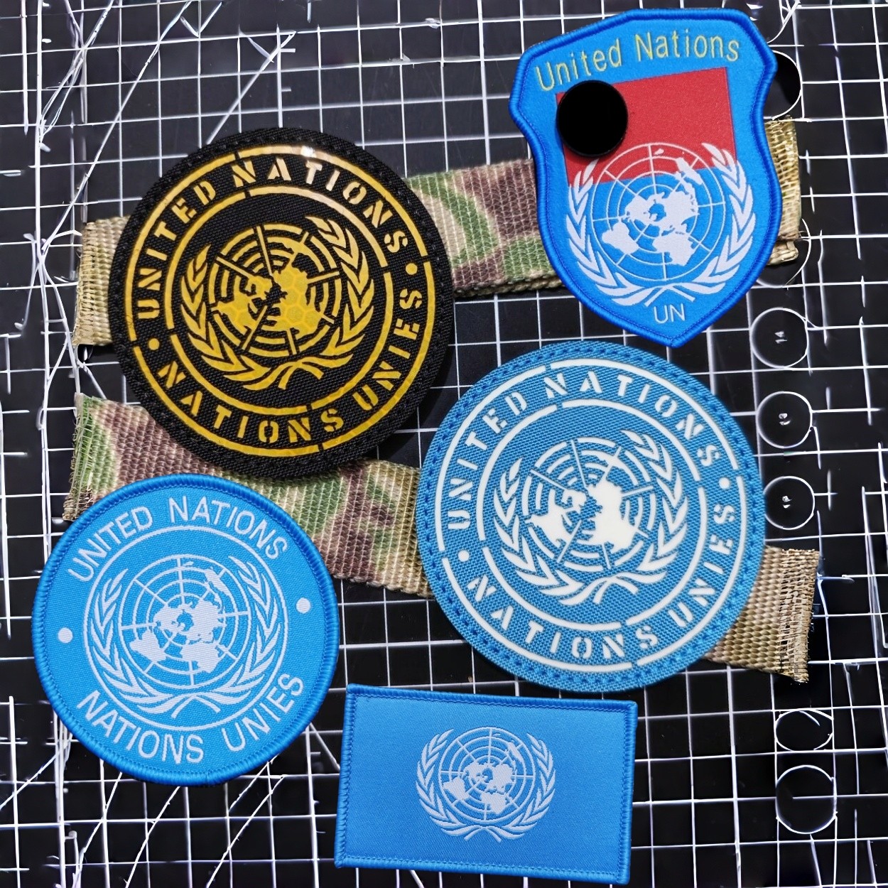 联合国国旗魔术贴章织唛旗帜徽章布贴户外背包士气章装饰个性臂章