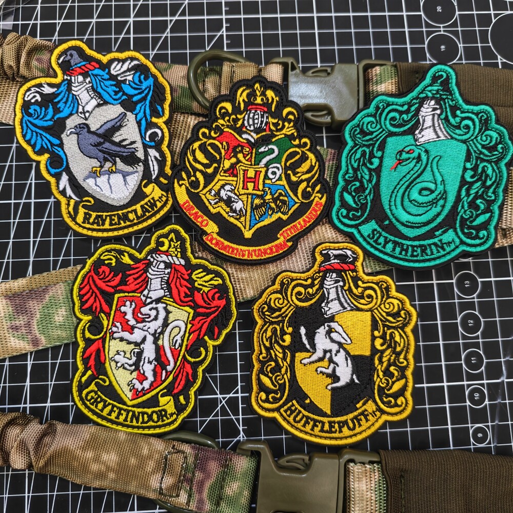 哈利波特学院校徽刺绣魔术贴章动物徽章户外个性背包布贴服装臂章