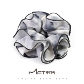 兰壹壹白栀之约发圈春季 油墨画淡雅通勤大肠发圈气质扎发丸子发饰