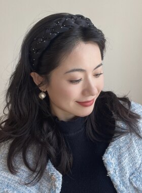 放羊的星星发箍欧根纱烫钻款仙气飘飘防滑齿百搭不勒头头箍发饰女