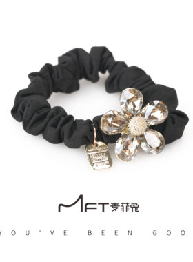 兰壹壹五瓣花发绳新款气质钻钻花朵高弹力大肠发圈高级感发饰