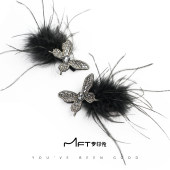 兰壹壹萤火虫鸭嘴夹轻盈灵动蝴蝶羽毛刘海夹2024新款 高级发夹发饰