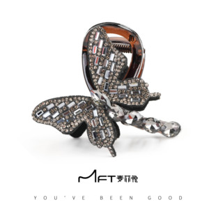 兰壹壹木兰蝶抓夹春夏百搭质感钻钻黑蝴蝶鲨鱼夹气质优雅发饰头饰