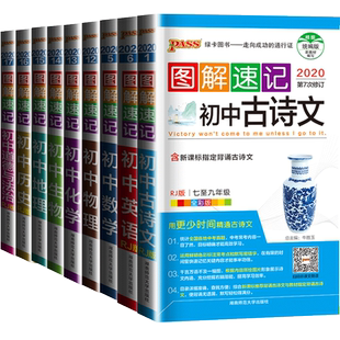 【新教材版】2026版pass绿卡图书图解速记初中全套10本图解速记初中小四门古诗文数学英语物理化学生物历史地理七八九年级初一二三
