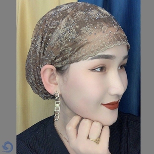 帽子遮白发的头饰新款帽薄款前额夏天盖神器纱巾头巾包头妈妈帽女