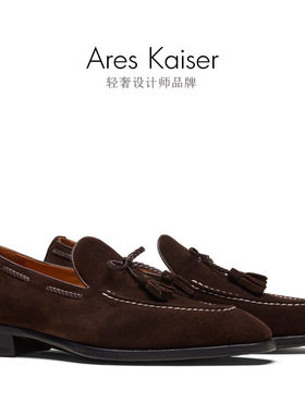 H52708便士乐福鞋男士皮鞋真皮大底琴底蝴蝶结流苏鞋