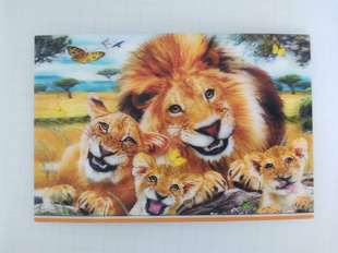 3D光栅明信片三维立体光栅卡裸眼 3D卡片  野生动物猫咪 狮子 狗