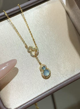 s925纯银福禄双环葫芦项链