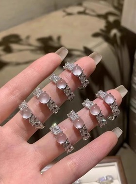 小红薯热卖925冰月冰蛋戒指水沫玉玉髓高冰玻璃种戒指