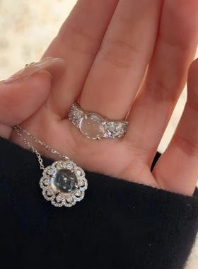 小红薯项链天然冰种玻璃种水沫玉鸽子蛋太阳花吊坠玉髓项链锁骨链