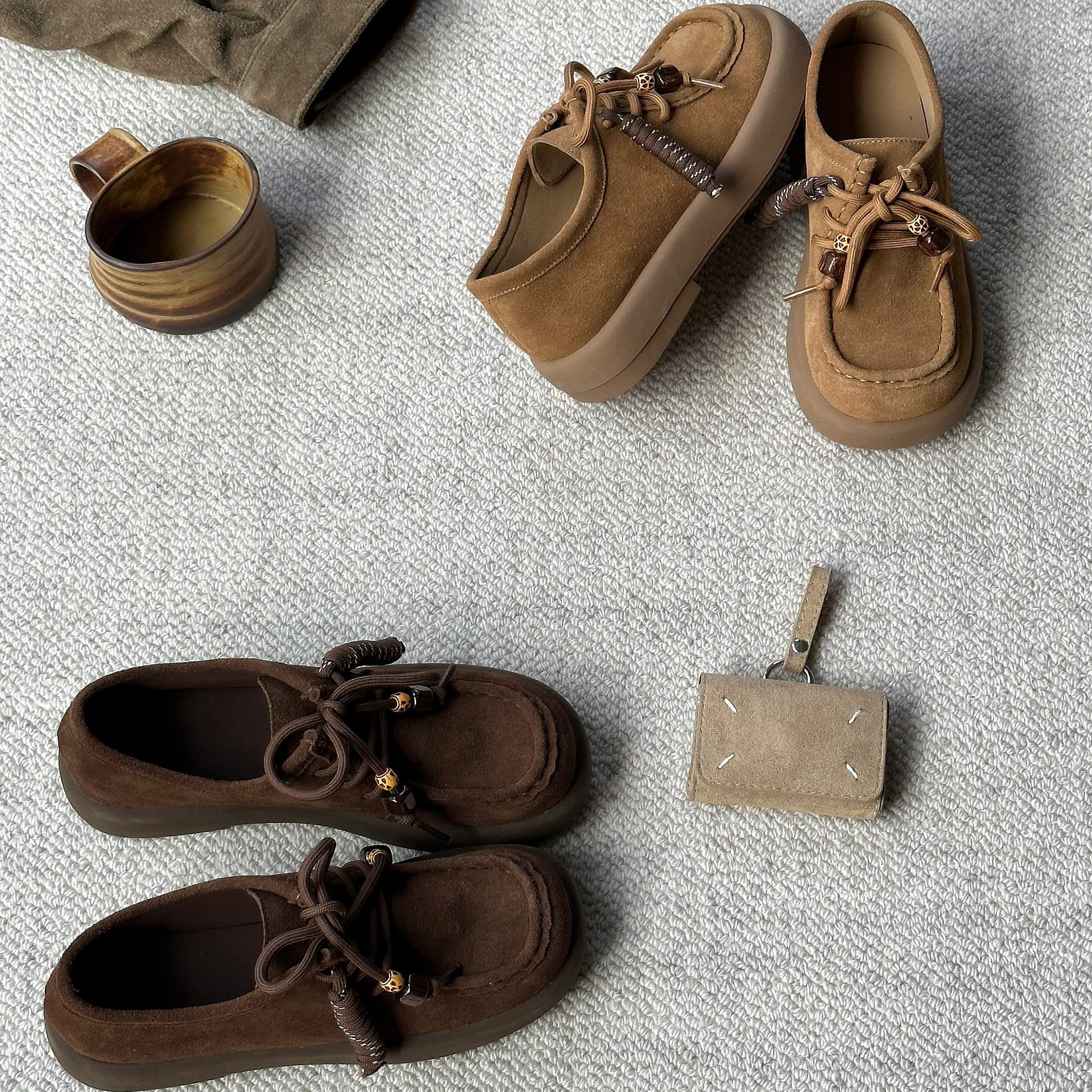 真皮包头厚底半拖鞋女2025秋季新款懒人一脚蹬防滑百搭休闲勃肯鞋