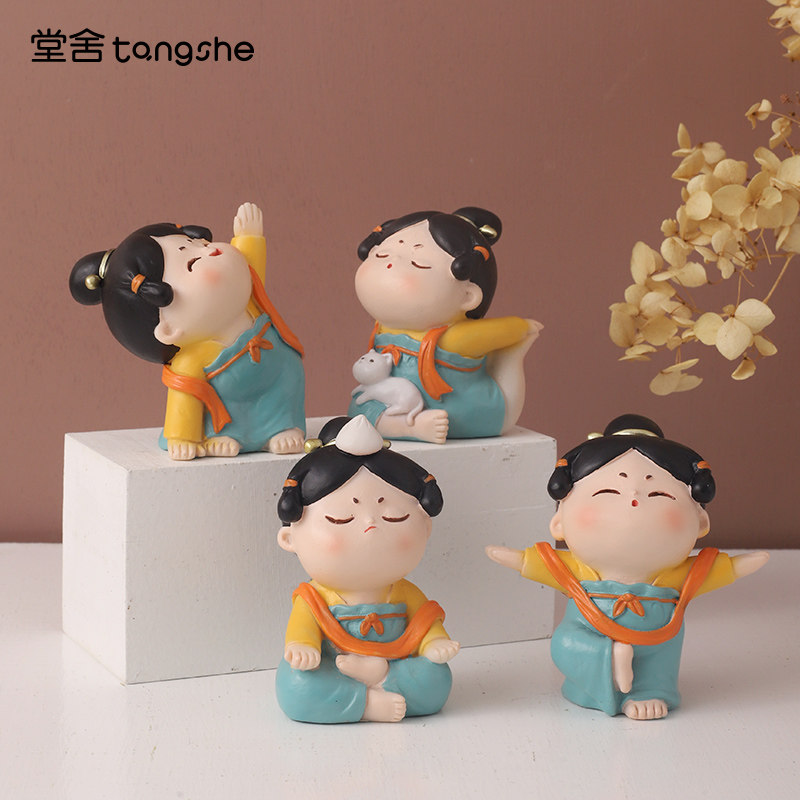 唐仕女摆件可爱少女心唐小圆桌面装饰品创意中式玩偶摆设生日礼物,家居饰品,装饰摆件,淘宝优惠券,粉丝福利购,淘宝优惠卷