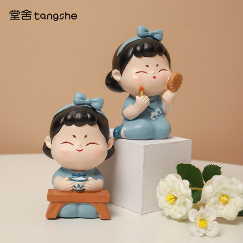唐小圆的优雅生活可爱唐仕女摆件创意家居装饰品桌面少女心小礼物