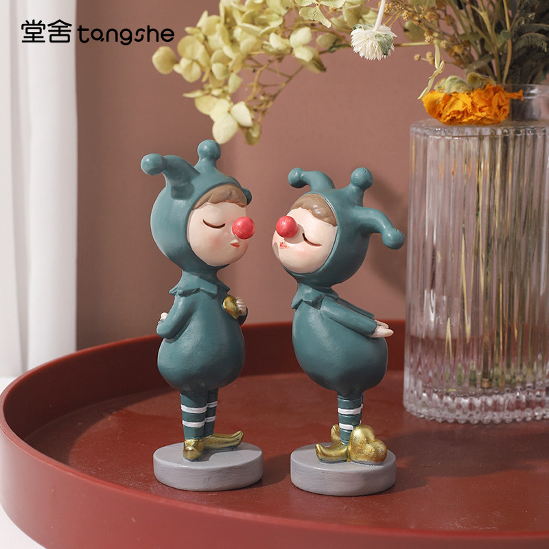 创意小丑小摆件家居装饰品客厅卧室ins桌面布置摆设可爱卡通礼物