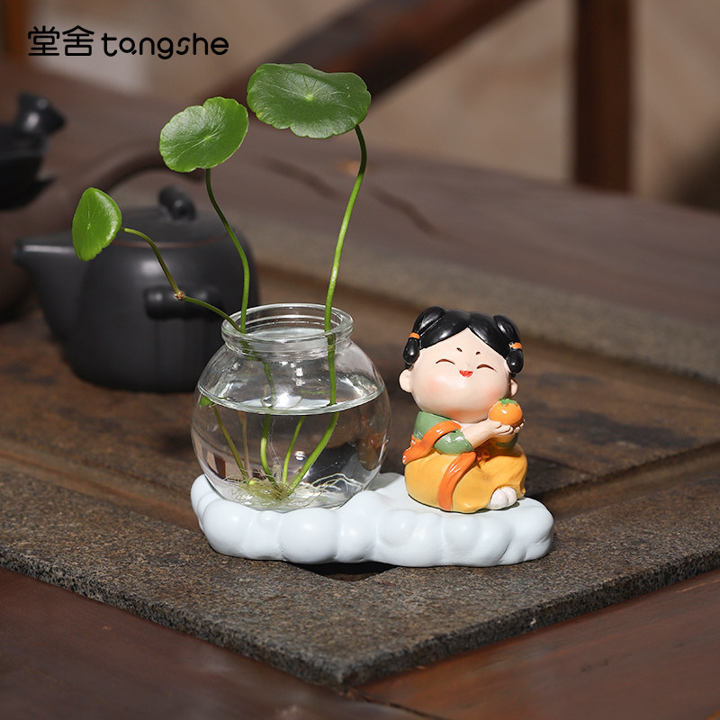 唐小圆摆件云朵玻璃瓶水培组合创意家居装饰品客厅办公室桌面摆设