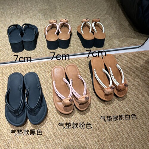晓晓手作「7cm坡跟」女夏外穿拖鞋沙滩海边旅游度假厚底人字拖