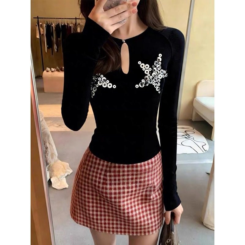 大码胖mm黑色提花镂空长袖t恤女秋冬显瘦修身气质内搭打底衫上衣,女装/女士精品,大码内搭,淘宝优惠券,粉丝福利购,淘宝优惠卷