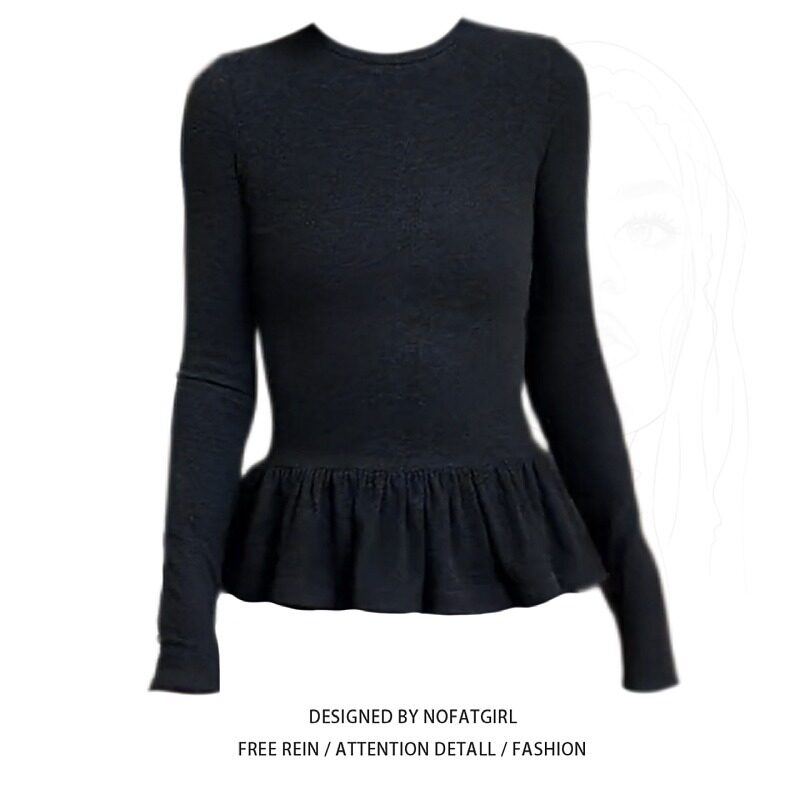 大码胖MM芭蕾风花边T恤女秋冬季时尚气质百搭长袖打底衫绝美上衣,女装/女士精品,大码内搭,淘宝优惠券,粉丝福利购,淘宝优惠卷