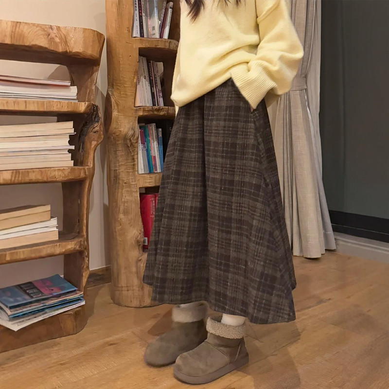 大码冬季遮胯显瘦毛呢半身裙女时尚气质a字格子梨型身材绝美裙子,女装/女士精品,大码半身裙,淘宝优惠券,粉丝福利购,淘宝优惠卷