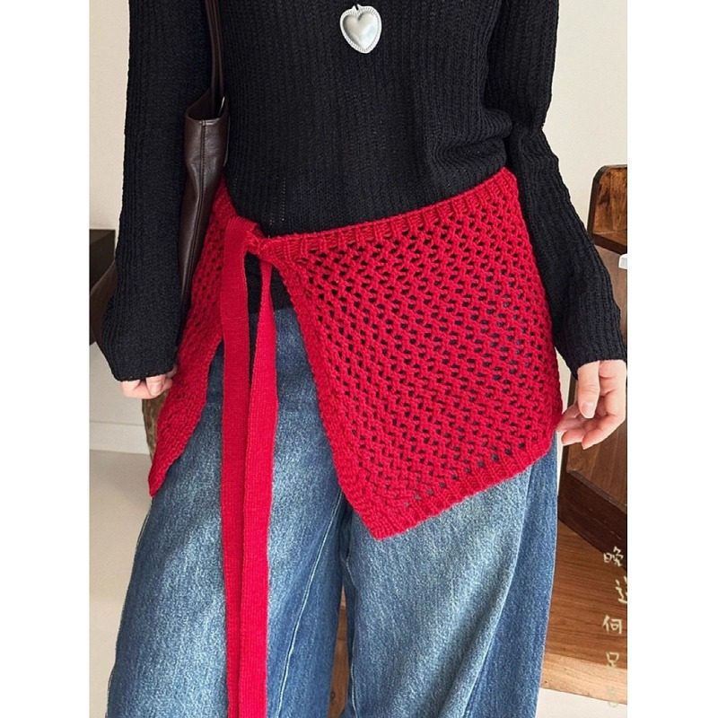 大码胖mm搭配神器镂空针织方巾腰带女秋冬新款气质屁帘高级感短裙,女装/女士精品,大码半身裙,淘宝优惠券,粉丝福利购,淘宝优惠卷