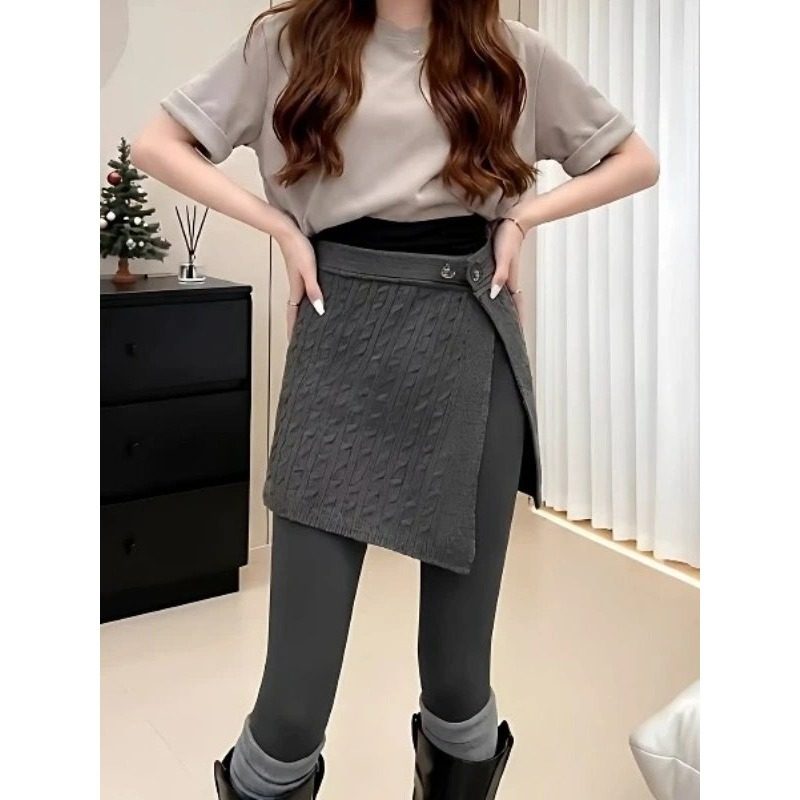 大码韩系设计感麻花针织屁帘女2026春季胖mm遮肉时尚百搭气质半裙,女装/女士精品,大码半身裙,淘宝优惠券,粉丝福利购,淘宝优惠卷