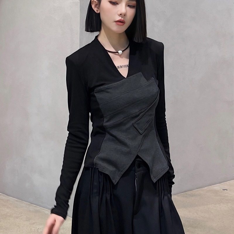 大码不规则v领长袖t恤女2025秋冬新款加绒磨毛显瘦内搭打底衫上衣,女装/女士精品,大码内搭,淘宝优惠券,粉丝福利购,淘宝优惠卷