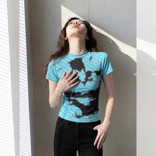 胖MM夏季 修身 短袖 独特漂亮不撞款 显瘦小上衣 t恤女2026年新款 大码
