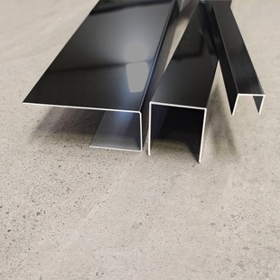 不锈钢黑钛金压条u型装 饰条定制拉丝吊顶卡槽背景墙金属U形收边条