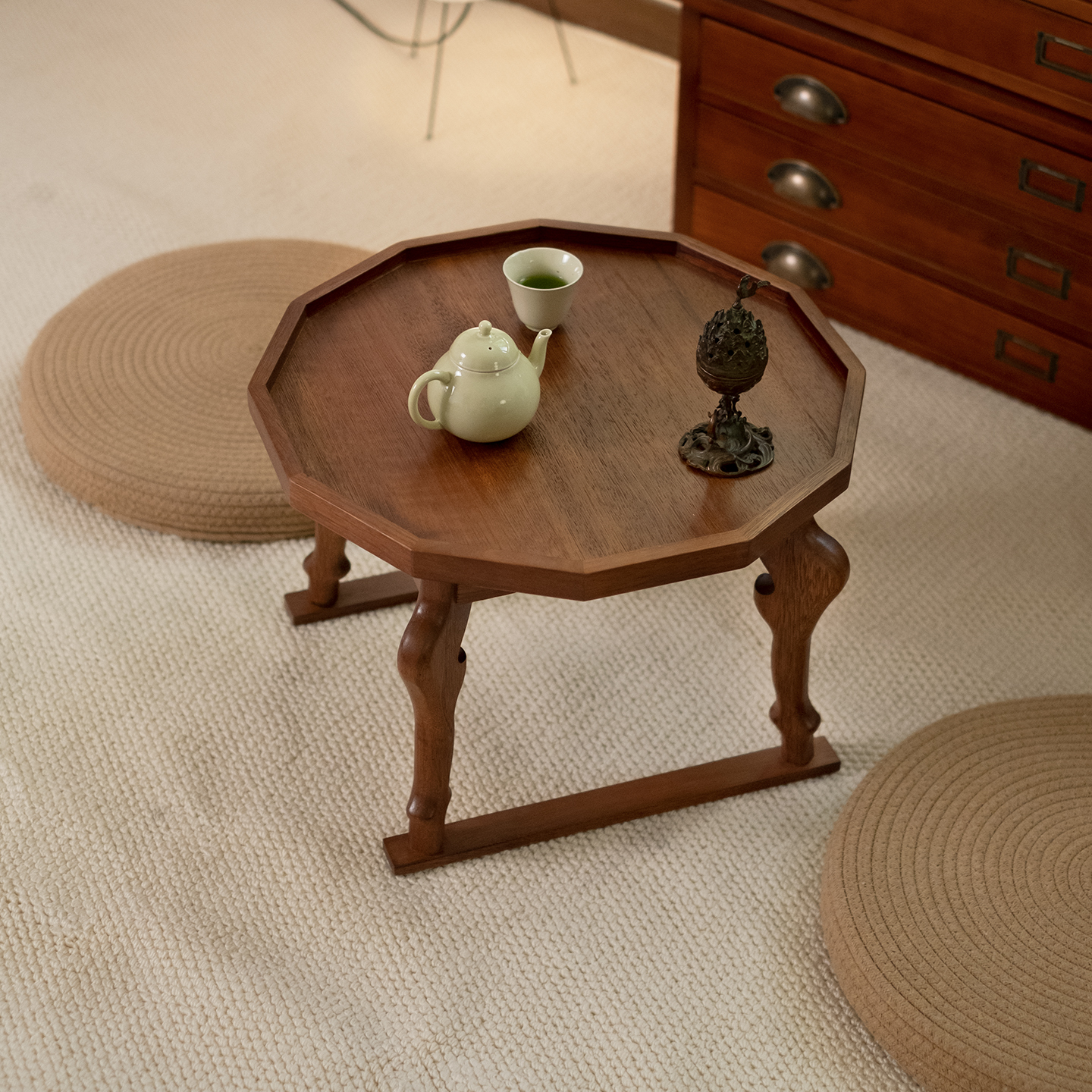 轻奢实木茶桌新中式复古茶几桌子