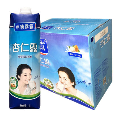 露露1Lx6罐 经典承德杏仁露植物蛋白饮料饮品放价1升大罐整箱包邮
