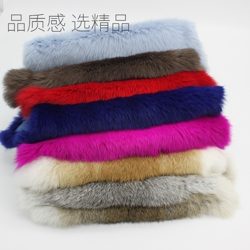 优质兔皮整张獭兔皮獭兔毛布料护膝毛领袖口手拿包口金包兔毛皮料