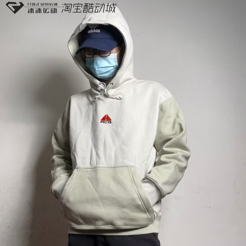 耐克/nike acg logo刺绣复古保暖抓绒休闲连帽卫衣dh3088-072-010