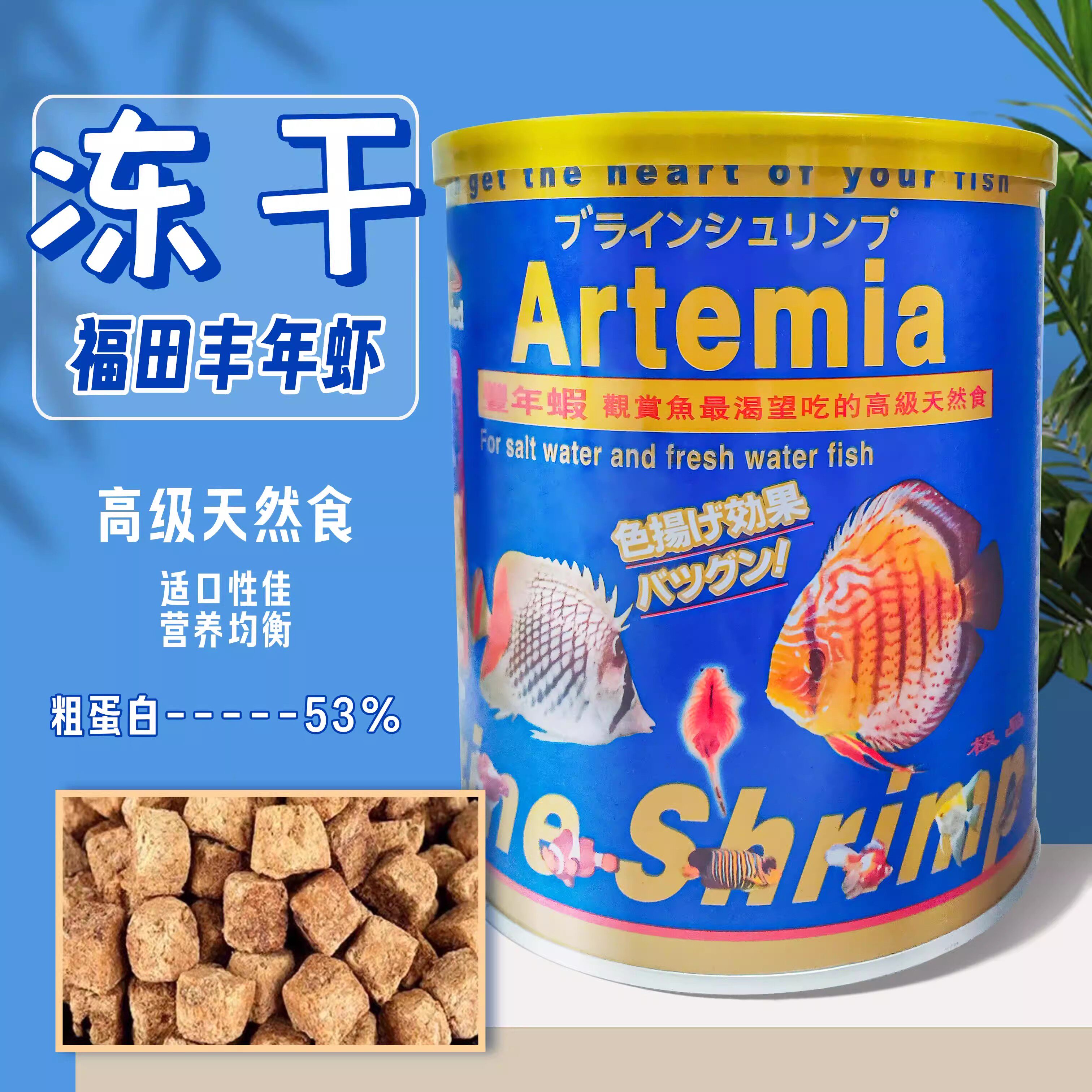 鱼粮鱼食虾干金鱼饲料60G