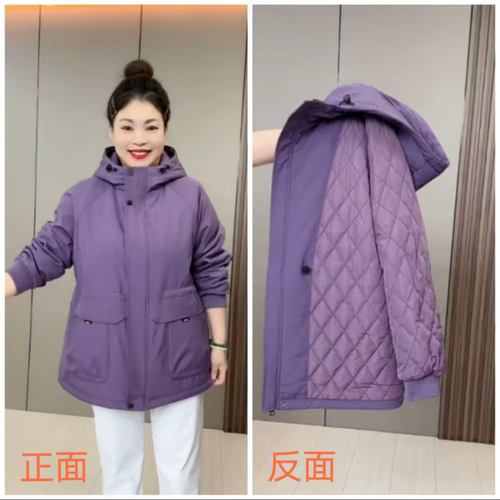 中老年大码中长款宽松二棉外套