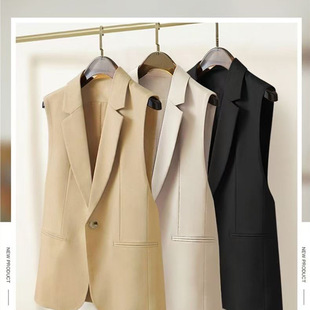 西装 2025春季 无袖 时尚 马夹女宽松显瘦百搭减龄洋气马甲外套 新款