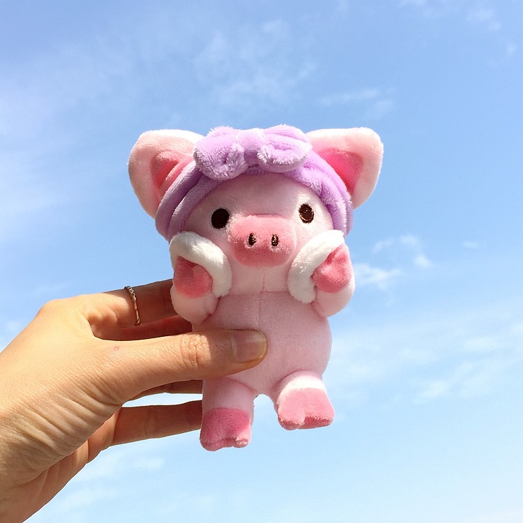 ins少女心可爱洗脸猪猪钥匙扣日系软萌毛绒小粉猪包挂件创意礼物