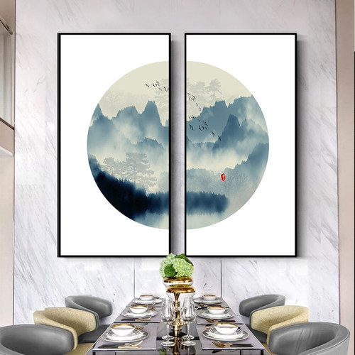 中式风沙发背景墙走廊过道装饰画