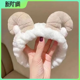 发束发带毛绒防湿头箍加宽洗脸可爱运动发带上妆洗脸防滑洗脸