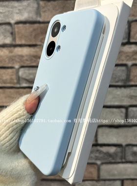 适用turbo5红米turbo5max手机壳全包保护套液态硅胶奶蓝色不褪色小众个性男女