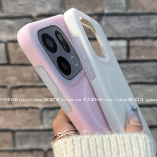 适用findx9磁吸findx9pro手机壳findx8s液态硅胶s 13t潮 果冻OPPO保护套ultra无线充reno13pro半透reno14新1