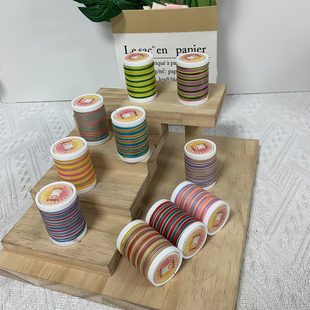 新款0.3mm段染南美工艺圆蜡线细线DIY渐变五彩色线材钥匙扣线材