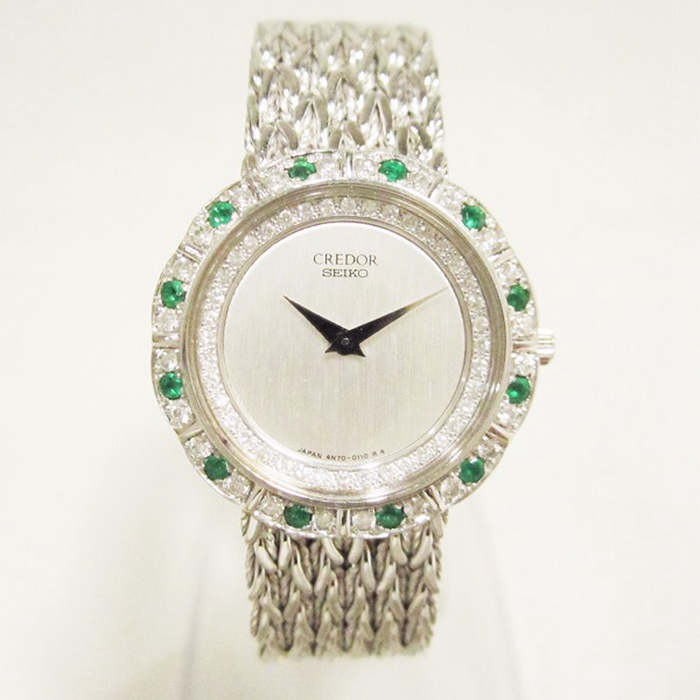 Seiko¾«¹¤¹ó¶äÅ®±íʯӢÍó±í18K°×½ðÏâ×ê4N70-0120¶þÊÖ±íÔ×°ÕýÆ·