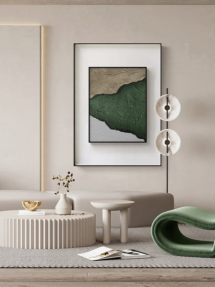 奔流 奶油风单幅客厅装饰画绿色小清新沙发背景墙挂画治愈系墙画