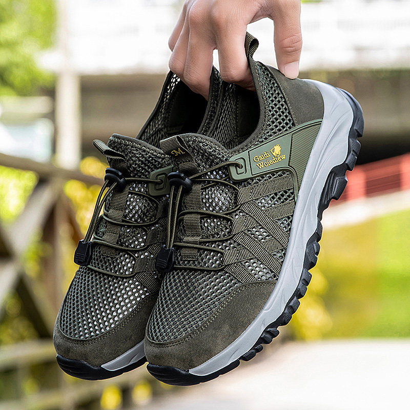 中老年透气网面鞋男户外老人鞋镂空透气爸爸鞋运动网鞋爷爷鞋夏季