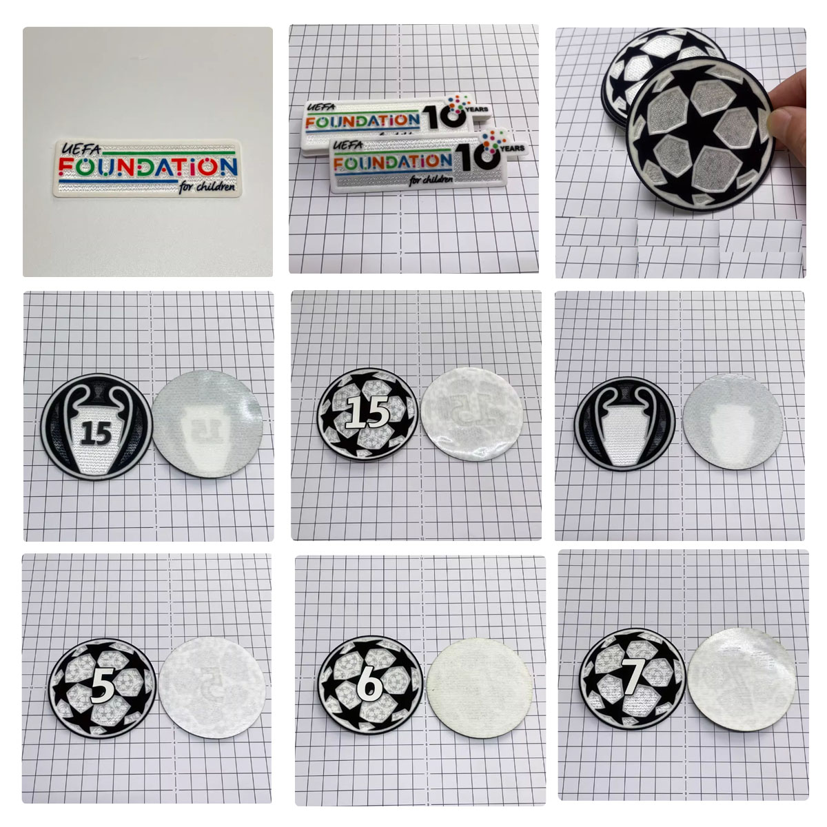 2526欧冠卫冕臂章巴黎皇马巴萨5次6次7次15次硅胶植绒欧冠徽章