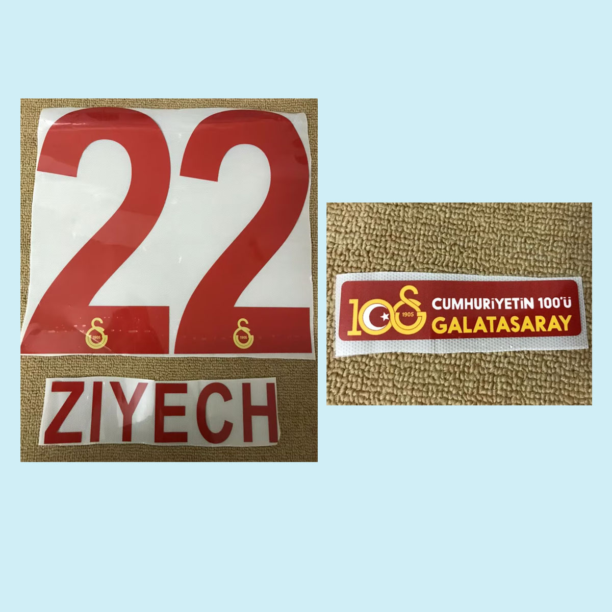 土超加拉塔萨雷印字22号齐耶什#22 #22 ZIYECH定制热转印印字印号